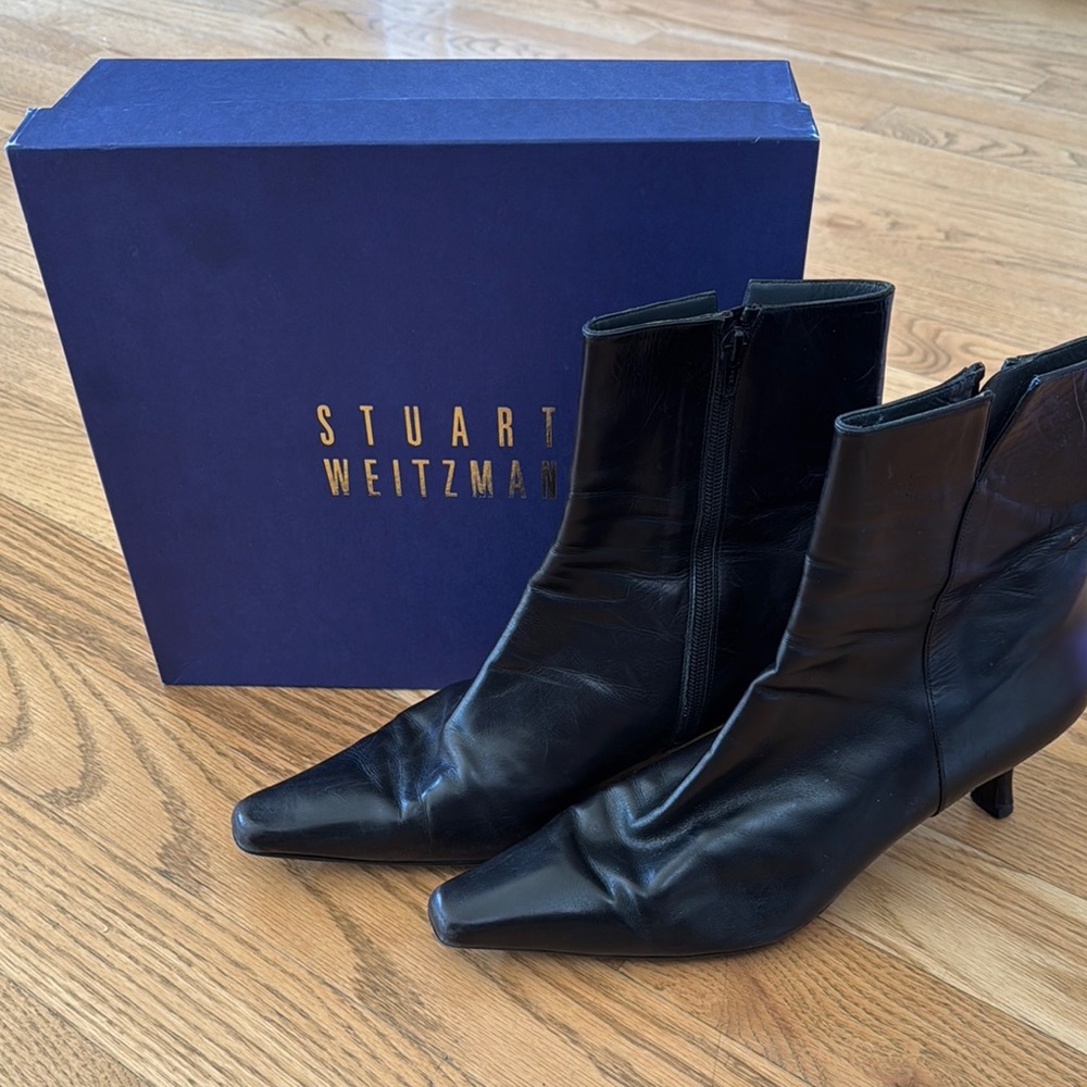 Stuart Weitzman Black Ankle Booties